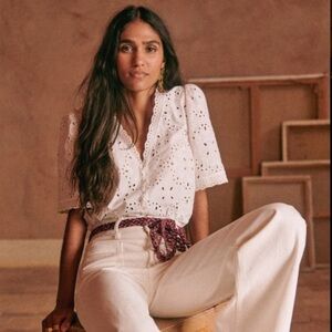 Sezane Inaya Shirt Écru. - Size 40